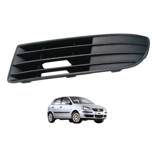 Moldura Esquerda Grade Farol Milha Polo 2007 2008 2009 10 11 Preto Esquerdo