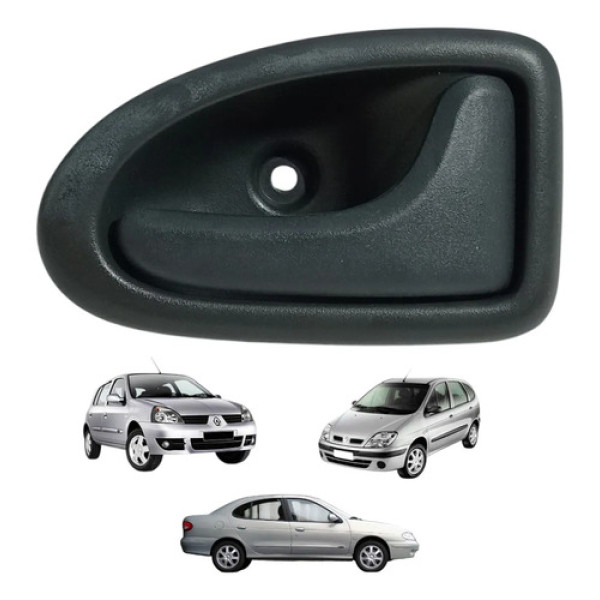 Maçaneta Interno Porta Direito Para Clio Megane Scenic Preto Dianteira/traseira