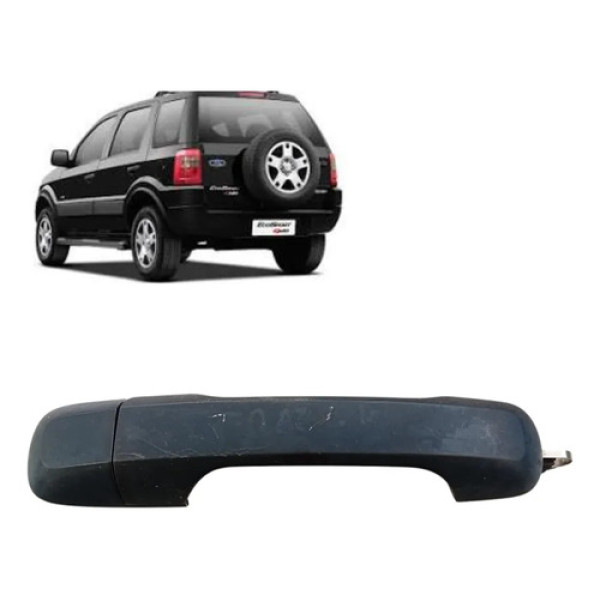 Maçaneta Externa Traseira Dir Ford Fiesta Ecosport 2002/2008 Preto Dianteira