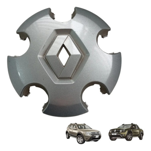 Calota Central Da Roda Renault Duster Oroch Prateado Prateado