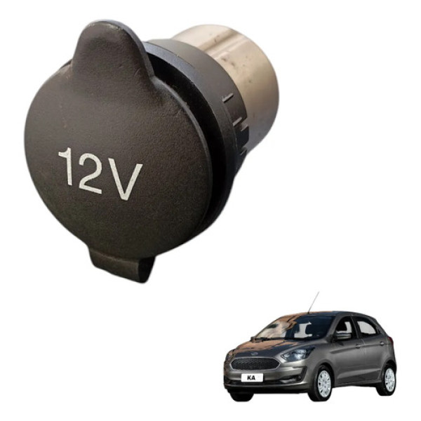 Tomada Acendedor 12v Ford Ka 2014 A 2020 Original Preto Preto