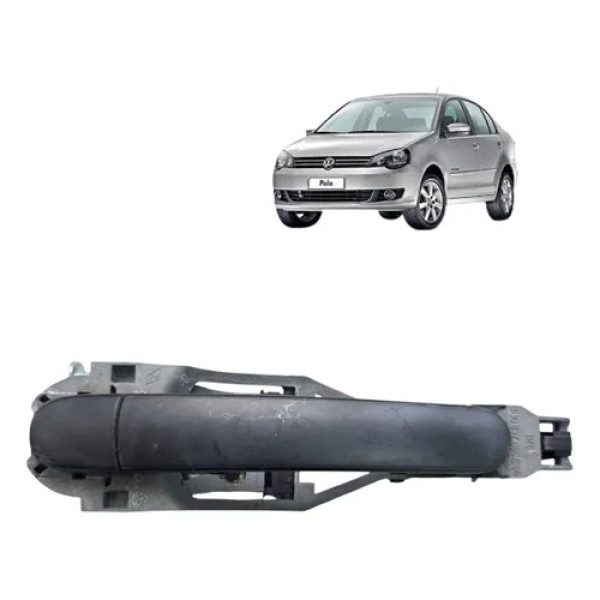 Maçaneta Traseira Esquerda Vw Fox Golf Polo 3b0837885 Preto Traseira