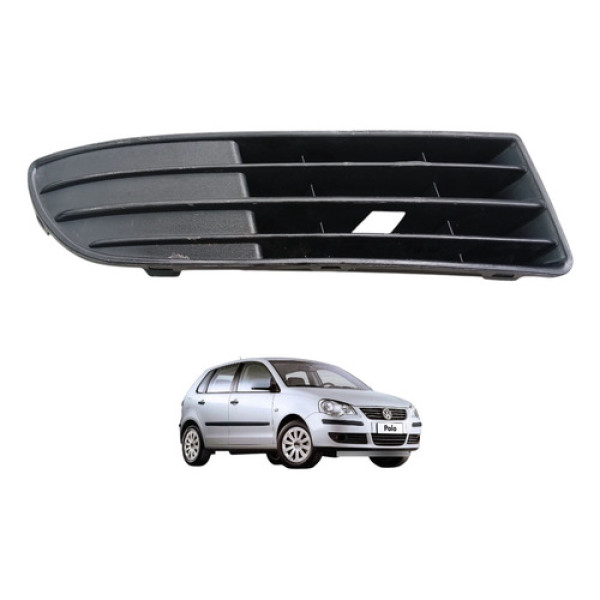 Moldura Direita Grade Farol Milha Polo 2007 2008 2009 10 11 Preto Direito