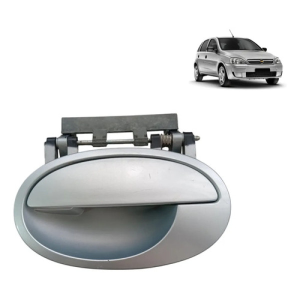 Maçaneta Externa Tras Esquerda Gm Corsa Montana Meriva 04/10 Prateado Dianteira/traseira