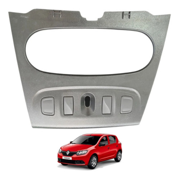 Moldura Painel Central Renault Sandero 2013 A 2020 Original Preto