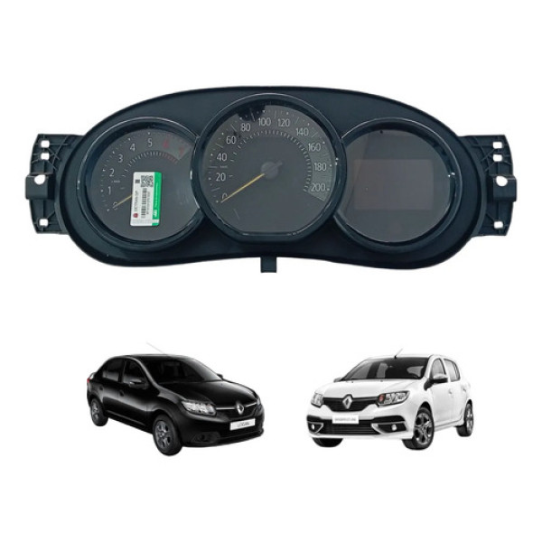 Painel Instrumentos Renault Logan Sandero 1.0 2015 A 2020 Preto