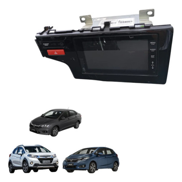 Central Multimidia Honda City Fit 2015 A 2021 Original Preto Preto