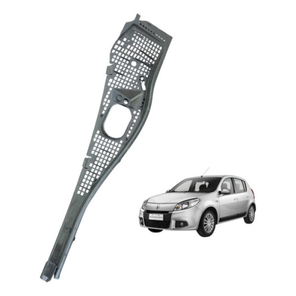 Grade Churrasqueira Direita Sandero Logan 2008 A 2014 Preto Preto Fosco