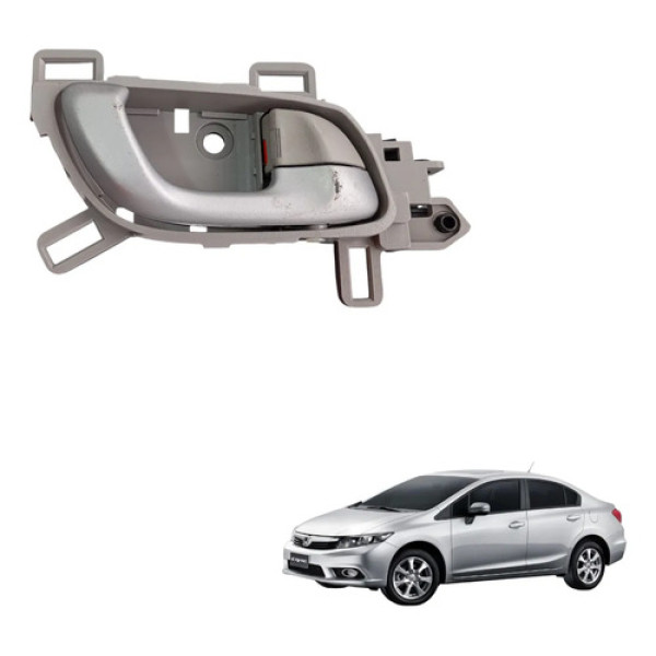 Maçaneta Interna Dianteira Direita Honda Civic 2012 A 2016  Cinza Dianteira