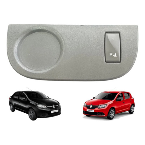 Botão Sensor Estacionamento Sandero Logan 2015 A 2019 Preto Preto