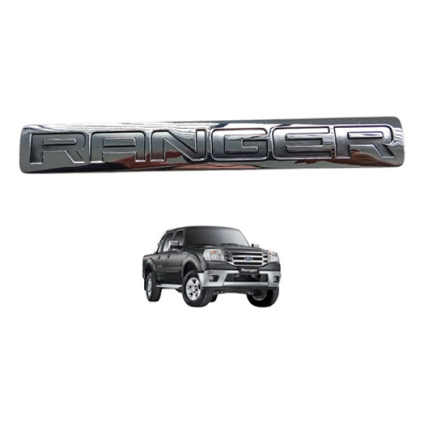 Emblema Cromado Do Paralama Ford Ranger 2005 A 2012 Original Prata Cromado