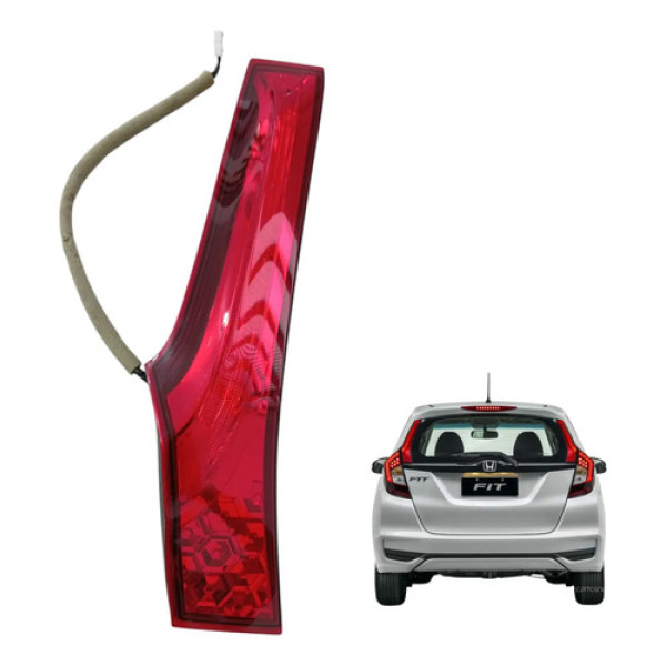 Lanterna Esquerda Tampa Traseira Honda Fit 2018 A 2021  Esquerdo/motorista Vermelho