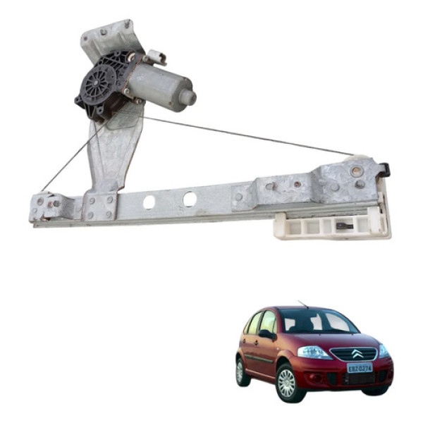 Máquina Vidro Citroen C3 Traseira Direita 2003 A 2012