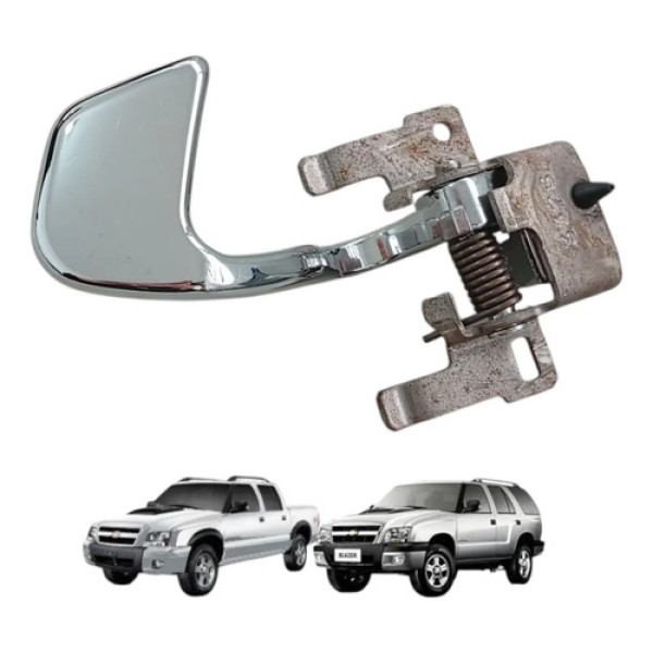 Maçaneta Interna Direita Gm S10 Blazer 2001 A 2011 Original Prata Cromado Dianteira/traseira