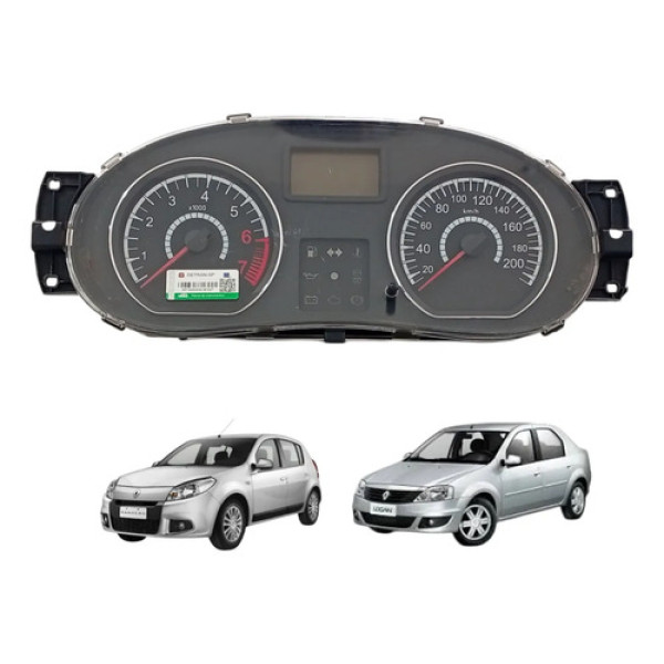 Painel Instrumentos Renault Logan Sandero 2007 2008 A 2013 Preto