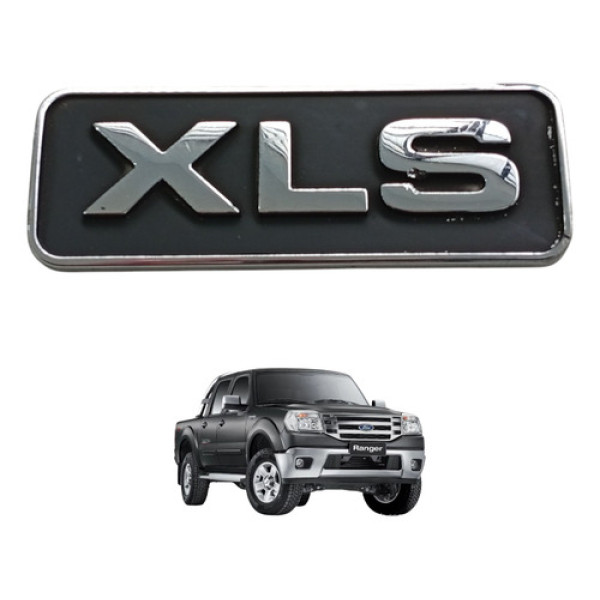 Emblema Xls Cromado Paralama Ford Ranger 2005 A 2012 Orig Prata Cromado