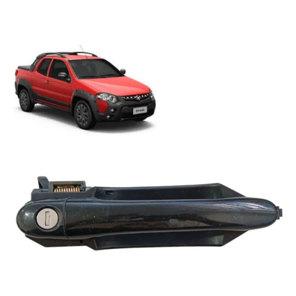 Maçaneta Externa Dianteira Direita Fiat  Siena Strada Palio Preto Dianteira