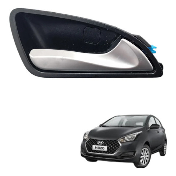 Maçaneta Interna Dianteira Traseira Hyundai Hb20 2012 A 2019 Cinza Claro Dianteira/traseira