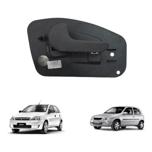 Maçaneta Interna Porta Traseira Esquerda Corsa 13104269 Preto Traseira