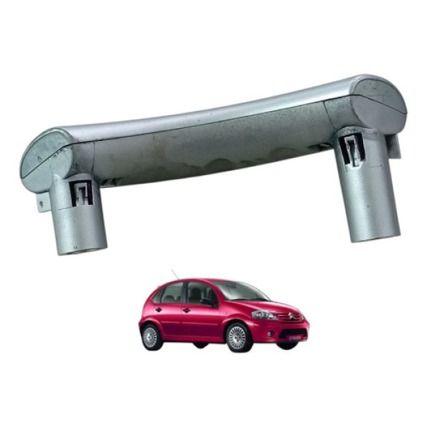 Puxador Interno De Porta Lado Direito Citroen C3 2004 A 2012 Prateado