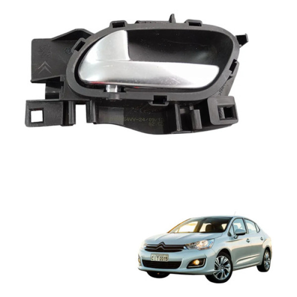 Maçaneta Interna Traseira Esq Citroen C4 Lounge 2008 A 2017  Prateado Dianteira/traseira