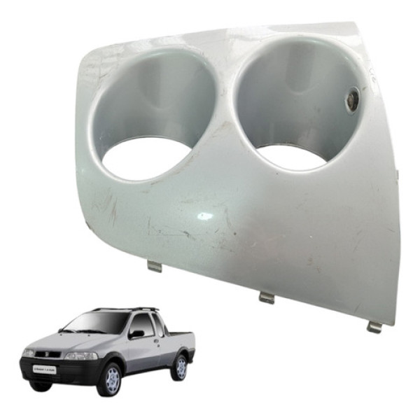 Grade Farol Milha Fiat Strada 2005 A 2008 Original Esquerdo Prateado Esquerdo
