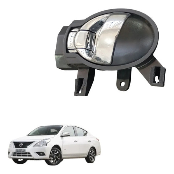 Maçaneta Interna Porta Tras Esq Nissan Versa 2015 A 2016  Preto Traseira
