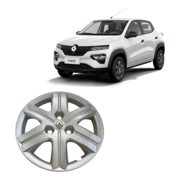 403152105r Calota Original Aro 14 Renault Kwid Zen Prateado