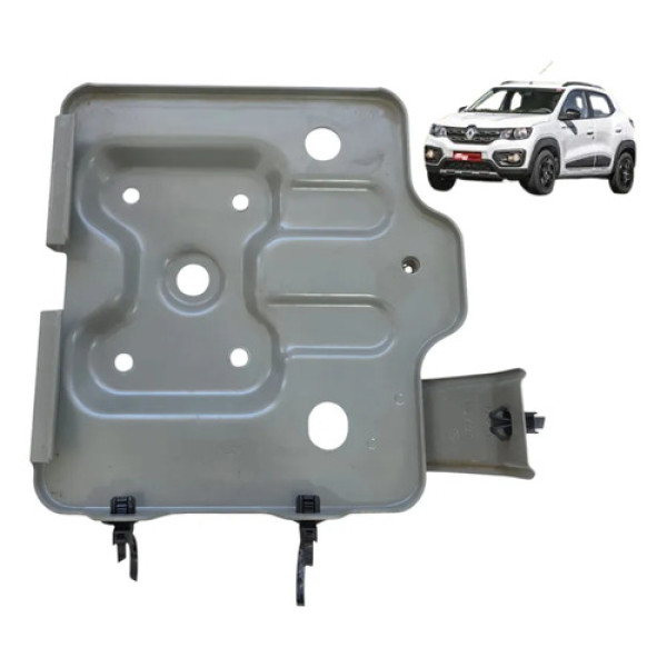 Suporte Caixa Bateria Renault Kwid 2018 2019 2020 2021 2022 Prateado
