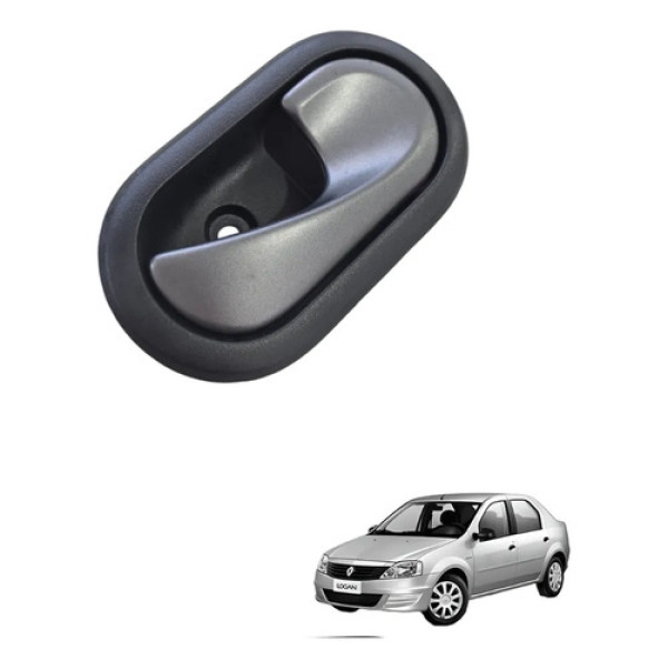 Maçaneta Interna Traseira Direita Sandero Logan 2011 A 2019 Cinza Dianteira/traseira