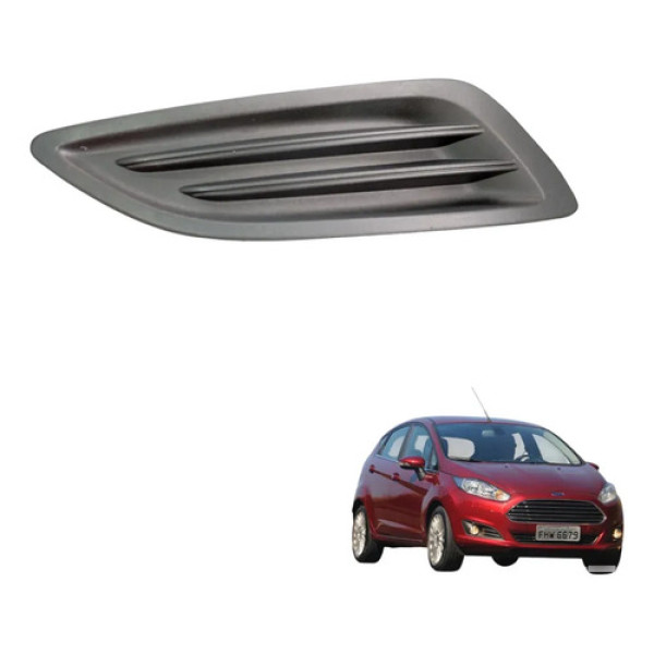 Grade Para-choque Dian Direito Ford New Fiesta 2013 A 2017 Preto Fosco