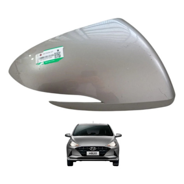Capa Pisca Seta Retrovisor Direito Hyundai Hb20 2020 A 2025  Prata Sand