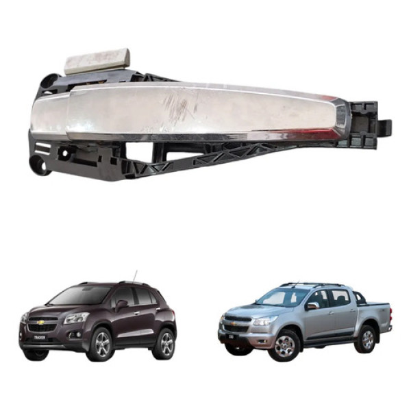 Maçaneta Externa Tras Dir Chevrolet Tracker S10 2012 A 2020  Prateado Traseira
