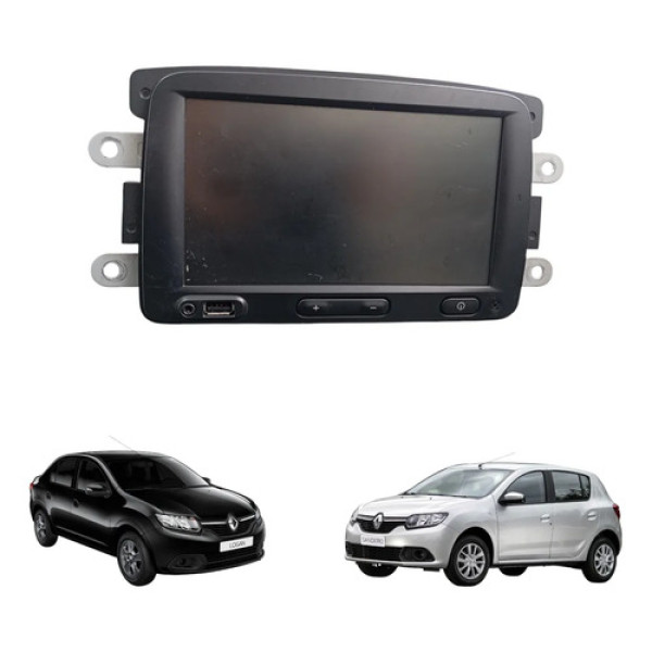 Central Multiídia Renault Sandero Logan 2015 A 2022 Original Preto