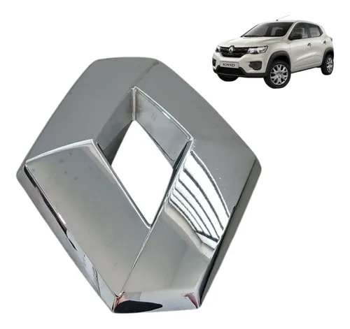 Emblema Dianteiro Renault Kwid 2017 A 2021 Original Prata Cromado